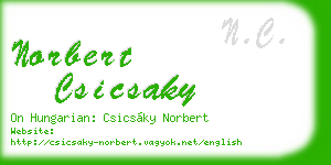 norbert csicsaky business card