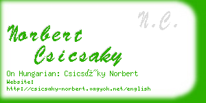 norbert csicsaky business card